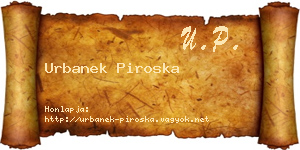 Urbanek Piroska névjegykártya
