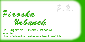 piroska urbanek business card